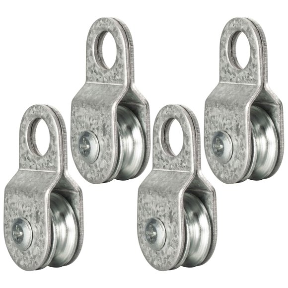 Amazing 4 Pack Small Snatch Cable Pulley Block for 6mm / 0.23 Inch Wire Rope, Single Pulley Wheel Bearing Inside, Load 70 Lb - Designed for unforgettable celebration decorations