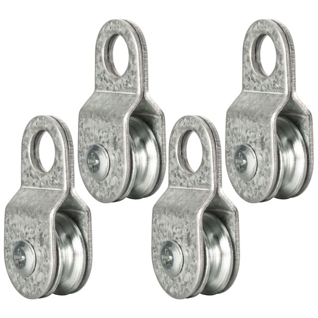 Amazing 4 Pack Small Snatch Cable Pulley Block for 6mm / 0.23 Inch Wire Rope, Single Pulley Wheel Bearing Inside, Load 70 Lb - Designed for unforgettable celebration decorations