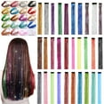 thumbnail image 4 of Colorful Hair Tinsel Kit,Hair Tinsel Pack of 1,Colorful Glitter Hair Accessories,50CM Clip in Hair Tinsel Extensions Fairy Hair Accessories Party Kit for Party,Valentine's Day,Cosplay(Green1), 4 of 8