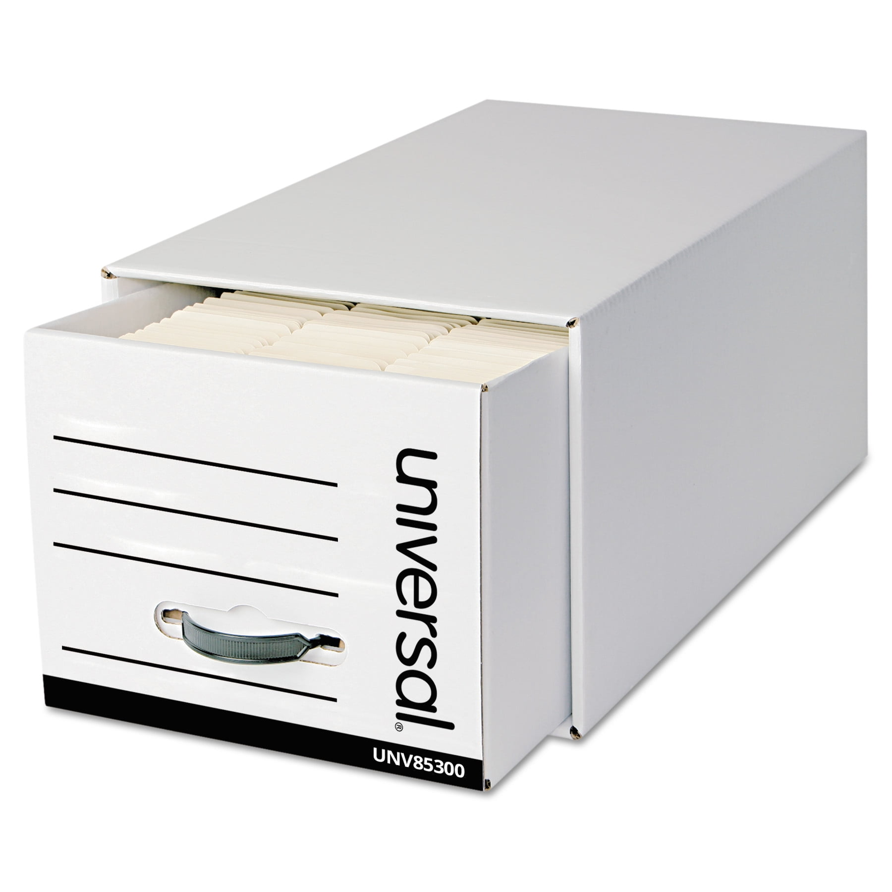 Legal White Fiberboard 12/Carton Universal 75130 Economy Storage Box w/Tie Closure 