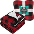 thumbnail image 2 of PetAmi Waterproof Dog Blanket For Large Giant Dogs, Pee Proof Pet Blanket Sherpa Fleece Crate Cover, Reversible Cat Throw Bed Kennel Protector, Soft Plush Washable Pad (Queen 90x90, Checker Red), 2 of 7