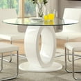 thumbnail image 2 of Furniture of America Moya Round Tempered Glass Top Dining Table in White, 2 of 4