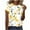 Yellow, variant on Women's Floral Print T-shirts Plus Size Summer Graphic Basic Tees Short Sleeve Tunic Tops Loose Fit (XL, Blue 01)