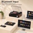 thumbnail image 4 of THINKYA RP-T01 Vinyl Record Player, BluetoothTurntable, Built-in Stereo Speakers, 3-Speed Belt-Drive Record Player with Auto-Stop, RCA Output, Retro Brown Vinyl Player for Beginners & Gift, 4 of 12