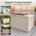 thumbnail image 3 of ZEUKMXOO 75-Gallon Outside Storage Box Waterproof, Large Outdoor Storage Bin for Patio Deck Garden, Beige Heavy Duty Container with Lid, Bottom Casters, 3 of 6