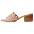 thumbnail image 3 of Journee Womens Fylicia Woven Detail Slip On Stacked Heel Dress Sandals, 3 of 10