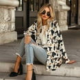 thumbnail image 3 of Garronmavis Womens Long Sleeve Cardigan Sweater for Fall Jacket Stretch Blouses for Women Dressy Casual Draped Top Plus Size Brown Cow Prints, 3 of 6