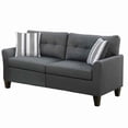 thumbnail image 5 of Glossy Polyfiber 2 Piece Sofa Set In Charcoal Gray- Saltoro Sherpi, 5 of 6