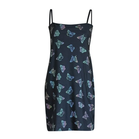 

JeashCHAT Sexy Lingerie for Women Fashionable Colorful Butterfly Reflective Suspender Dress Sexy Slim Slimming Hip Dress