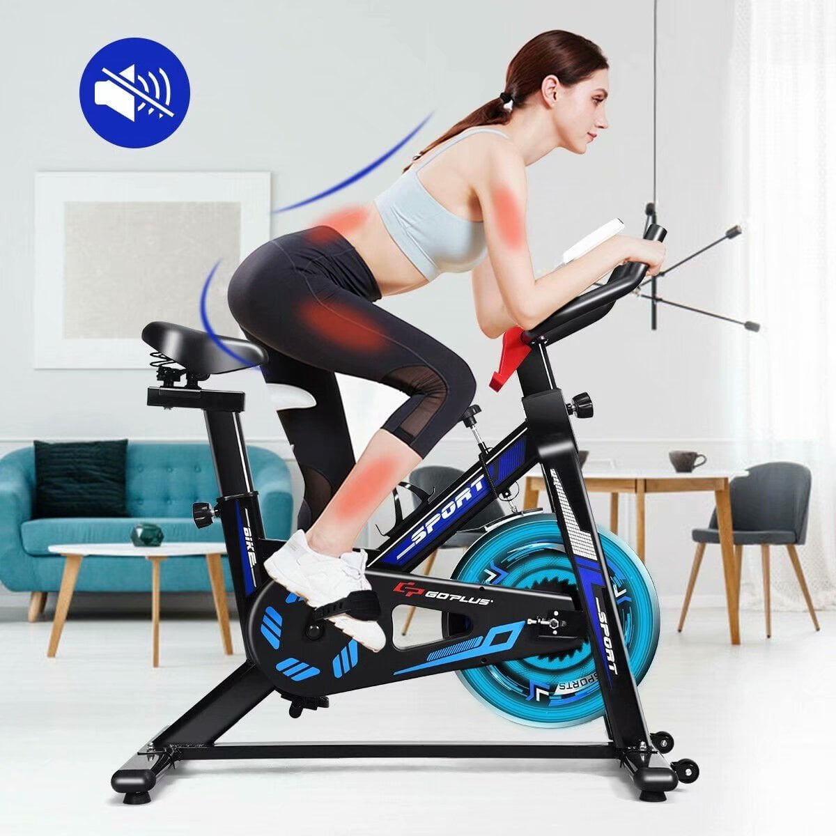 Goplus indoor cycling bike exercise cycle trainer fitness cardio workout lcd display Outlet