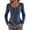 Blue, variant on Women's Soft Knit Long Sleeve Tee Y2K Long Sleeve T Shirt Lace Trimmed Open Collar Slim Fit Base Shirt Top for An Y2K Style Loose Fit Lightweight Tunic Shirts Women Shirts Summer