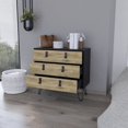 thumbnail image 5 of HomeRoots 32" Natural And Black Three Drawer Dresser, 5 of 10