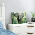 thumbnail image 3 of ZFLMY Elephant Jungle Painting Canvas Wall Art Print On Canvas, Home Decor for Living Room Bedroom Bathroom Office, Ready To Hang 20x16in, 3 of 6