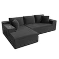 thumbnail image 6 of Vineego 110" L Shaped Modular Sectional Sofa 3 Seat Cloud Sectional Couch with Deep Seat Upholstered Boneless Couches for Living Room,Black, 6 of 8