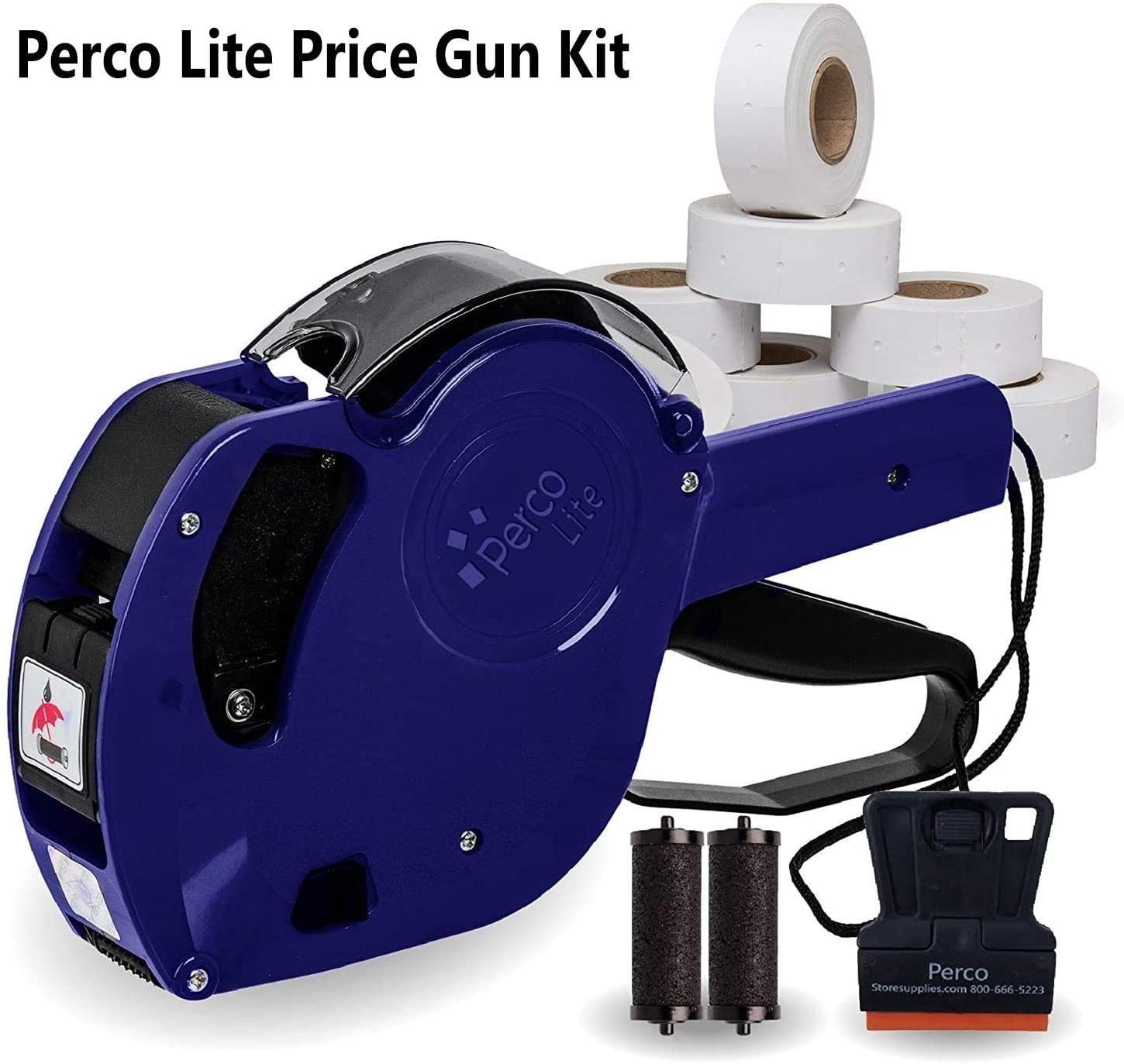 Perco Lite Price Gun Labeler Kit with 5,600 Blank White Labels 2 Ink