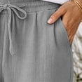 thumbnail image 5 of ZToonmas Solid Knit Straight Pants for Women Drawstring Elastic Waist Loose Full Length Casual Pants with Side Pockets, 5 of 9