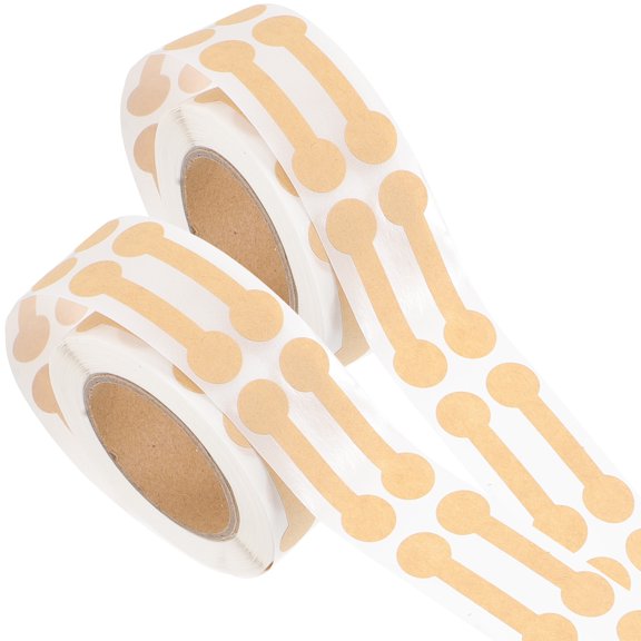 Liukekj Kraft Paper Price Label Stickers for Jewelry, 1 Roll Adhesive Tags for Earrings, Necklaces, Bracelets, Easy to Apply