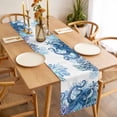 thumbnail image 3 of Ocean Blue Octopus Table Runner - 90 Inch Long Coastal Coral Beach Nautical Starfish Cotton and Linen Blended Dress Scarves Farmhouse Table Runner for Kitchen Dining, Coffee Table, 13" x 90", 3 of 8