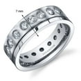 thumbnail image 4 of Men's 7mm Cubic Zirconia Eternity Wedding Band Ring in Titanium, 4 of 4