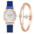 thumbnail image 2 of enjoywould 2Pcs/Set Women Watch Bracelet Kit Round Dial Numerals Pointer Shiny Accurate Decorative Gift Ladies Quartz Wristwatch Rhinestone Bangle for Daily Life, 2 of 5