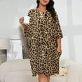 thumbnail image 2 of Leopard Print Sleepshirts For Sleeping Travels Loose Sleepdress Pajama Dress Soft Nightdress Sleepwear, 2 of 7