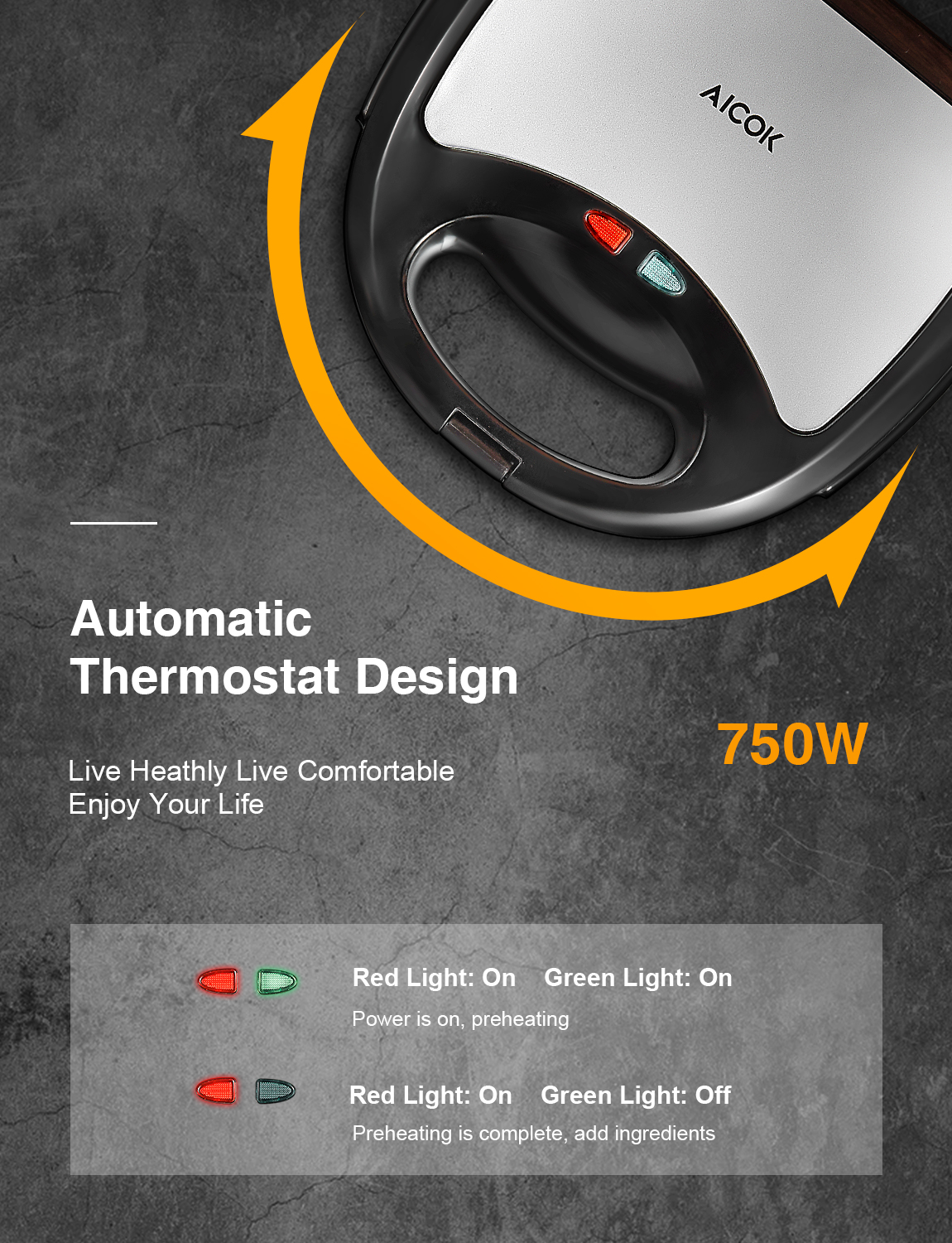 aicok sandwich maker