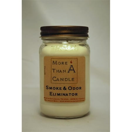 More Than A Candle SOE16M 16 oz Mason Jar Soy Candle, Smoke & Odor