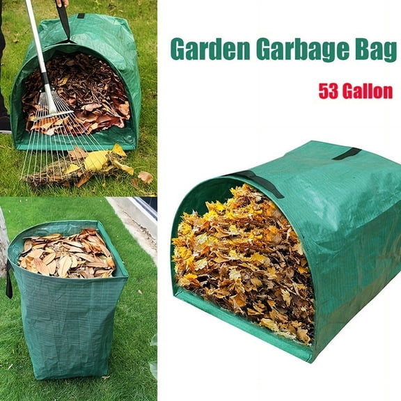 Large Capacity Garden Waste Bag, Green Leaf Yard Debris Collection Bag, Heavy Duty Reusable Lawn Leaf Storage Container for Outdoor Use