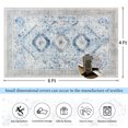 thumbnail image 7 of Balacho Boho Vintage Oriental Faux Wool Area Rug, 4' x 6', Dark Blue, 7 of 7