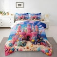 thumbnail image 1 of Erosebridal Pink Castle Comforter Sets Queen Size For Girls,Underwater World Bedding Queen Comforter Set,Princess Decor,Reversible,3Pcs, 1 of 8