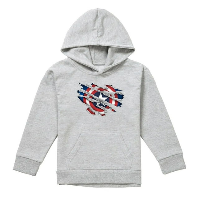 Captain America Chandail à Capuchon à Capuche pour Garçons/filles