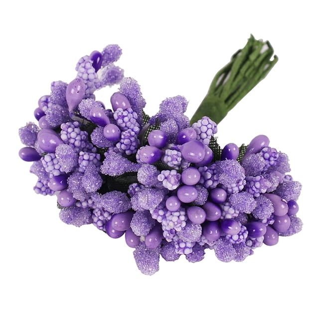 serony Plastic Flower Heads Handmade DIY artificial Simulation Bouquet Stamen for Wedding Gift Decoration 12Pcs Type 14
