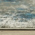 thumbnail image 3 of 2' X 8' Blue Grey And Beige Abstract Power Loom Stain Resistant Runner Rug, 3 of 10