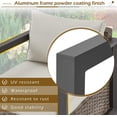 thumbnail image 6 of 7-Piece Aluminum Patio Furniture Set with PE Rattan, Storage Coffee Table & 2 Ottomans, Beige, 6 of 9