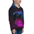 thumbnail image 3 of Sikiie Futuristic Purple Panther A、 Youth Hoodie Sweatshirt Pullover Hooded Classic Casual Essentials Hoodiefor Boys Girls Kids -X-Large, 3 of 6