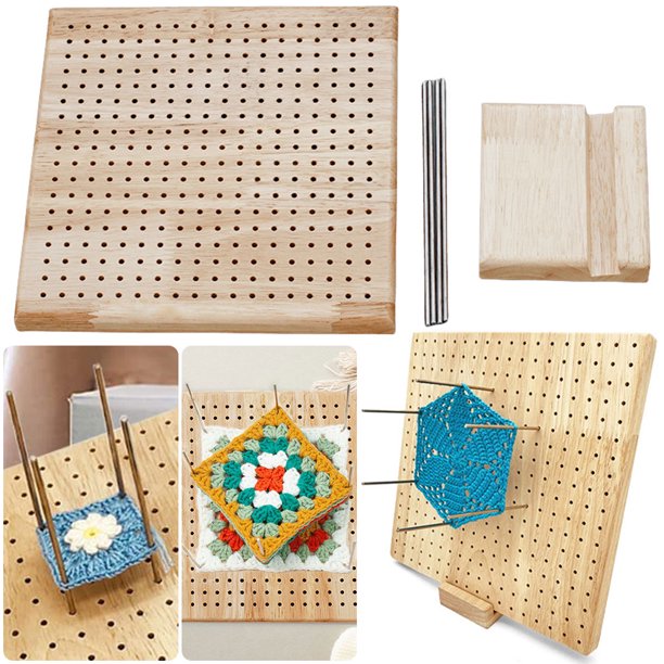 Boase Board Tejido Con 4 Pasadores Crochet para Proyectos Tejer Y