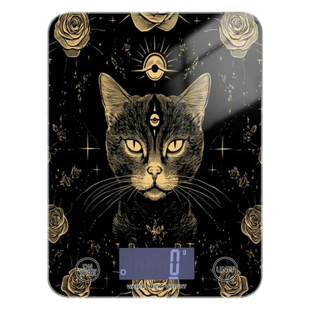 

WOBOGO Cat with Third Eye Rose Pattern Kitchen Scale Digital Gram and Ounce Weighing for Cooking Baking Ketogenic Diet Meal Prep