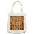 thumbnail image 1 of African Tote Bag, Girls Vintage Wooden Texture Female Fashion Art Concept, Cloth Linen Reusable Bag for Shopping Books Beach and More, 16.5" X 14", Cream, by Ambesonne, 1 of 2