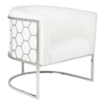 thumbnail image 1 of Home Gear Unity 30" Hexagon Pattern Faux Leather Accent Chair in White, 1 of 6