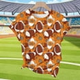 thumbnail image 4 of Womens Tops Rugby Printed Short Sleeved Round Neck Casual T-shirt Orange XXXXXL, 4 of 7