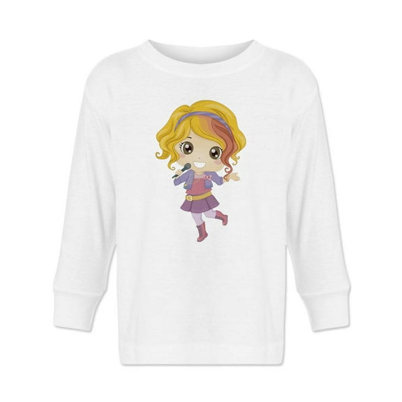 Pop Star Girl Singing Long Sleeve Toddler -Image by Shutterstock, 5 Toddler