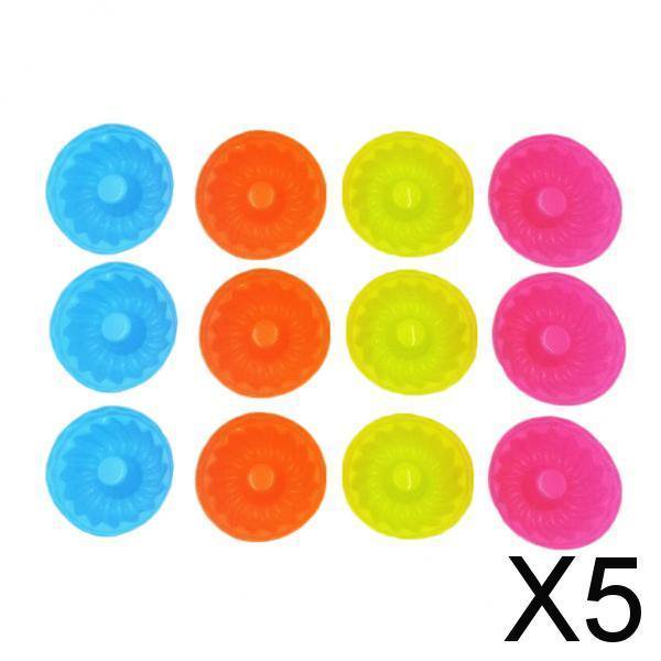 5x12 Uds Molde para Pasteles, Fondant, Magdalenas, Molde para Muffins, Herramienta para Hornear, Libre de , Apilable 5 piezas