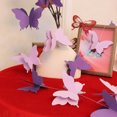 thumbnail image 1 of Xiao Hua 2 guirnaldas decorativas colgantes de mariposas de papel 3D para bodas, baby showers, cumpleaños y decoración temática, 118 pulgadas de largo, color morado., 1 of 4