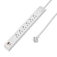 thumbnail image 3 of Maxxima 6 Outlet Power Strip with USB Type-C / A Charging Ports, 5V 3.1A, 600 Joules Surge Protection, On/Off Switch, 3 ft. Extension Cord, 3 of 11