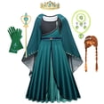 thumbnail image 3 of Frozen 2 Anna Coronation Dress Girl Princess Cosplay Costume Children Birthday Party Anna Queen Role Playing Outfits With Cloak, 3 of 5