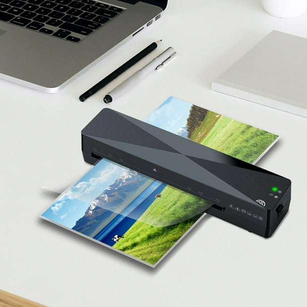 Mini laminadora de fotos automática, pequeña laminadora de fotos, máquina laminadora doméstica, tamaño A4, precalentamiento bajo, estándar de EE. UU., sellador de fotos