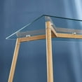 thumbnail image 4 of INO Design Modern Transparent Glass Top Rectangular Dining Table for 4 and 6 Person with Mid-Century Wooden Skin Frame Metal Leg for Coffee Table, Kitchen, Office, Home, 4 of 7