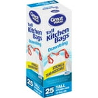 Great Value Tall Drawstring Kitchen Bags, 13 gal, 25 count