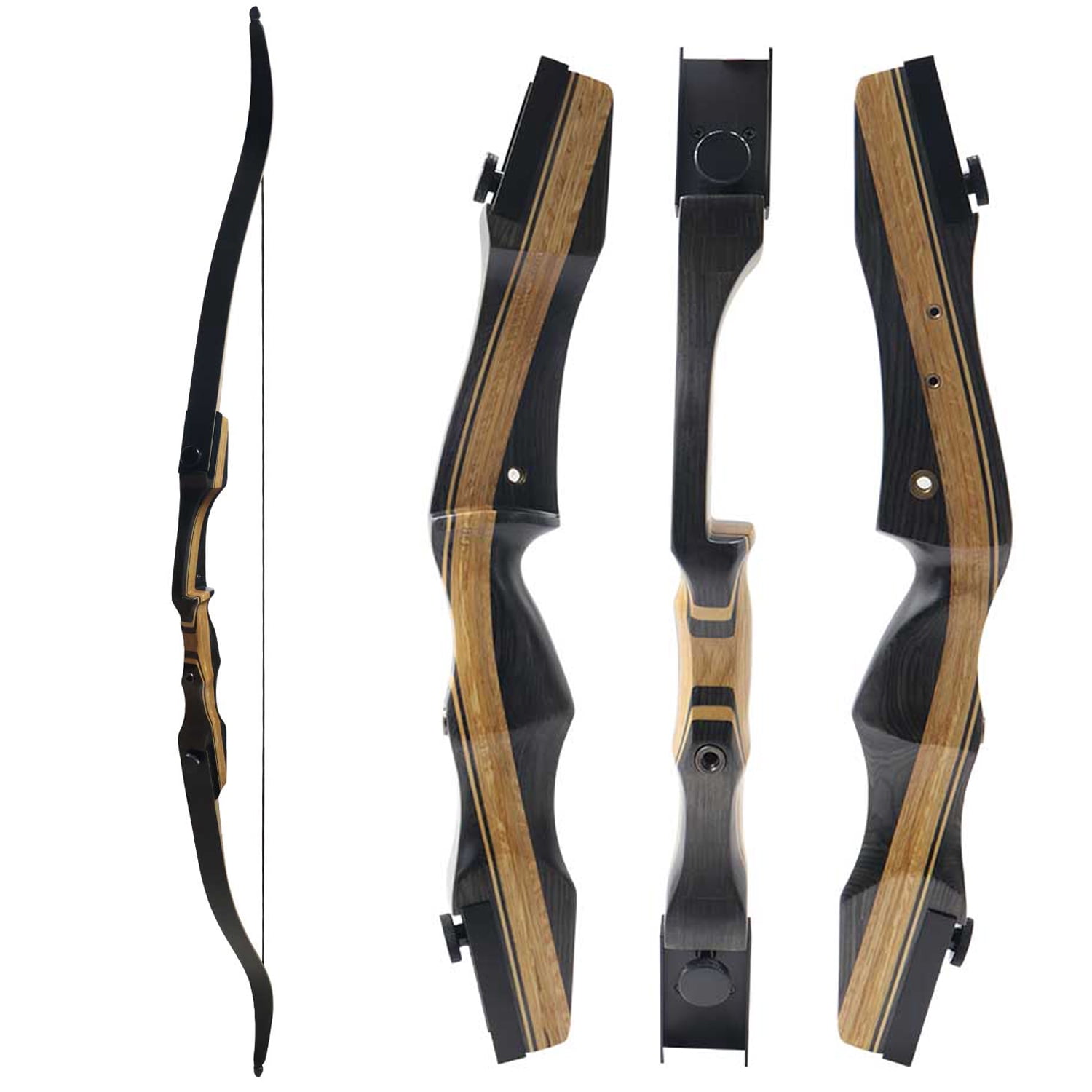 Clianle 62" Recurve Bow Set for Beginners, Teenagers, and Adults, Wooden Takedown Recurve Bow Package for Outdoor Hunting, Shooting Practice, or Competitive Shooting,30 Lbs