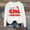 thumbnail image 2 of VBARHMQRT Chandail à Capuchon for Women Mode de Noël pour Femmes Père Noël Imprimé Lettre Manches Longues Col Rond Chandail à Capuchon, 2 of 5